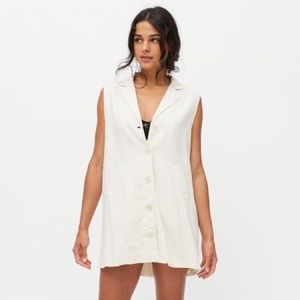 Urban outfitters Kenzie linen dress - size Large- white